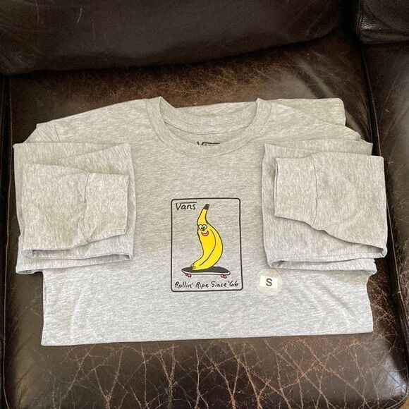 1 LEFT! Small-Vans L/S Banana Skate Tee - Picture 1 of 4